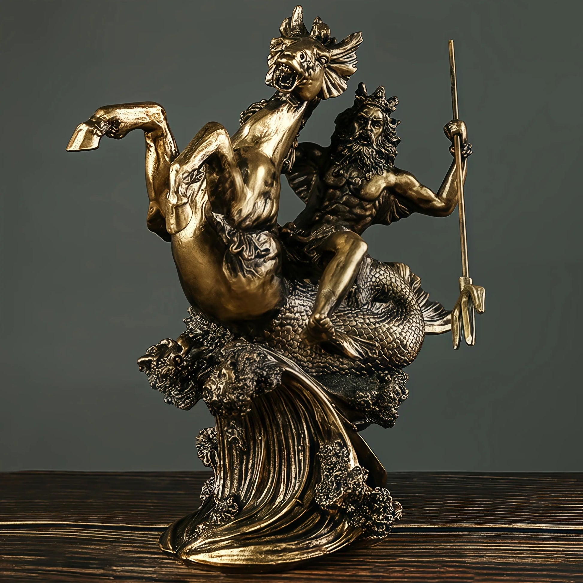 Poséidon – Statue Poséidon Grecque Dorée Sculptures et statues