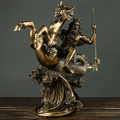 Poséidon – Statue Poséidon Grecque Dorée Sculptures et statues