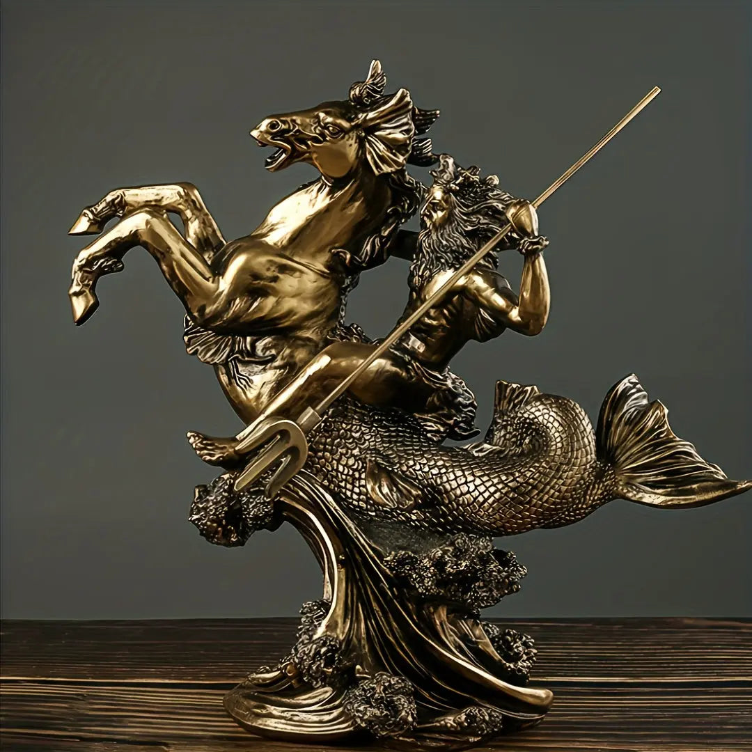 Poséidon – Statue Poséidon Grecque Dorée Sculptures et statues